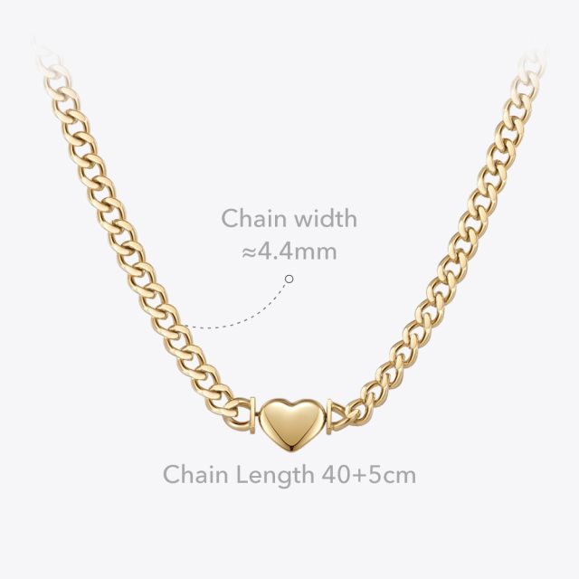 ENFASHION Valentine Heart Necklace For Women Gold Color Necklaces Stainless Steel Jewelry Emo Choker Collares Para Mujer P213274