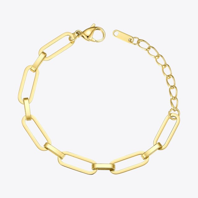ENFASHION Punk Link Chain Bracelet Men Gold Color Stainless Steel Femme Bracelets For Women Fashion Jewelry Pulseras B192056