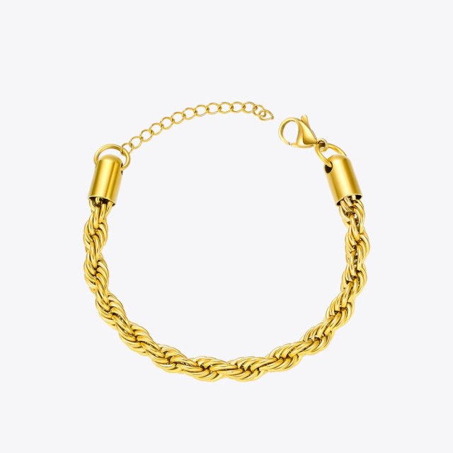ENFASHION Vintage Twist Chain Bracelets For Women Gold Color Stainless Steel Fashion Jewellery Bangles Gifts 2020 Pulseras B2080