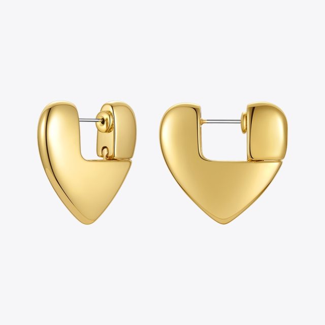 ENFASHION Heart Stud Earrings For Women Fashion Jewelry Gold Color Piercing Lover Earings Boucle Oreille Femme Wedding E211286