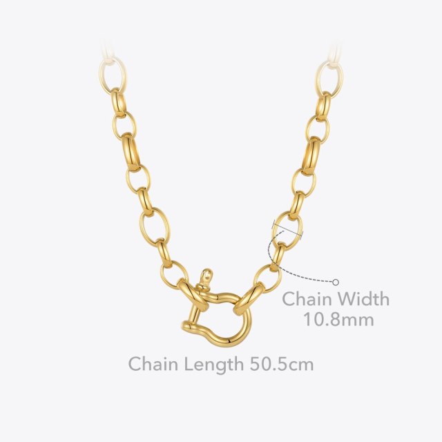 ENFASHION Punk Lock Necklace For Women Stainless Steel Hook Choker Necklaces Gold Color Fashion Jewelry Collier Femme P213233