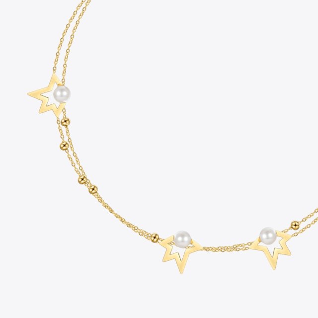 ENFASHION Four Stars Necklace For Women Gold Fashion Jewelry Stainless Steel Choker Necklaces Gifts Free Shipping Items P213277