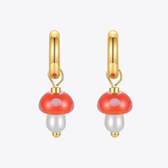 ENFASHION Mushroom Drop Earrings For Women Resin Fashion Jewelry Gold Earings Stainless Steel Christmas Gift Kolczyki E211316