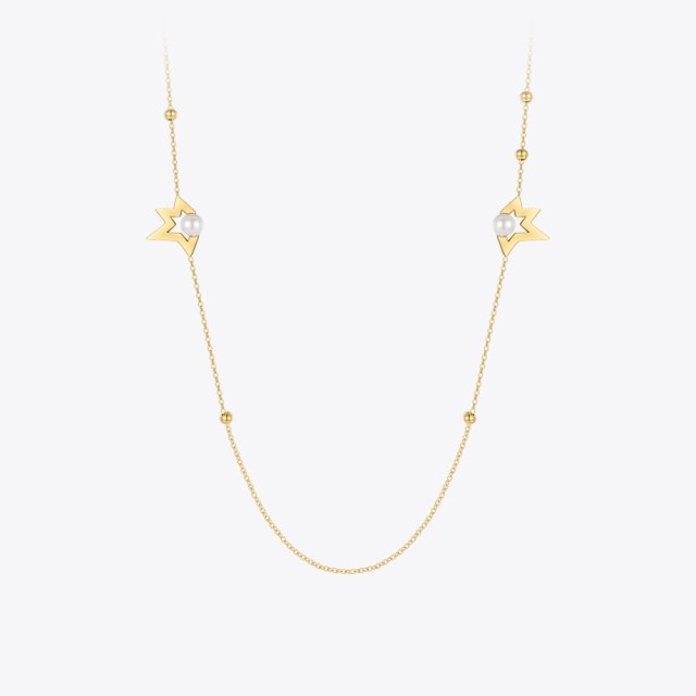 ENFASHION Four Stars Necklace For Women Gold Fashion Jewelry Stainless Steel Choker Necklaces Gifts Free Shipping Items P213277