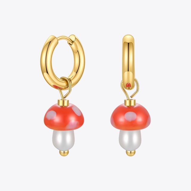 ENFASHION Mushroom Drop Earrings For Women Resin Fashion Jewelry Gold Earings Stainless Steel Christmas Gift Kolczyki E211316