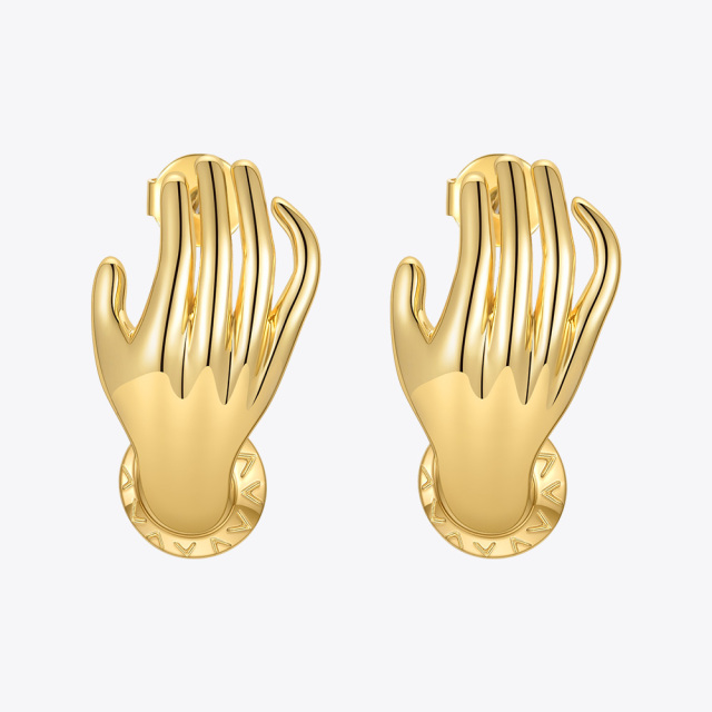 ENFASHION Hands Stud Earrings For Women Gold Color Kolczyki 2021 Birthday Present Piercing Palm Earings Fashion Jewelry E211252