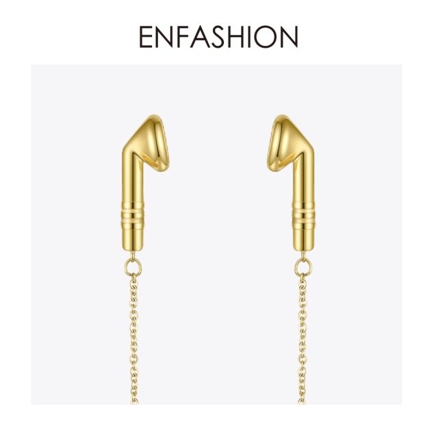 ENFASHION Metal Earbuds Chain Choker Necklace Women Gold Color Stainless Steel Earpiece Necklaces Femme Fashion Jewelry P193048