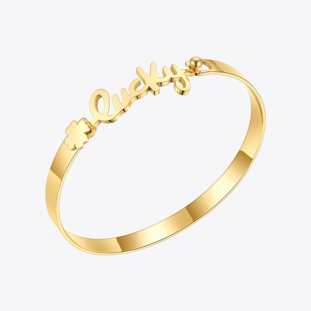 ENFASHION Stainless Steel Letter Bangle Gold Color Bracelet For Women Fashion Jewelry Initial Bracelets Set Pulseras Mujer B2271
