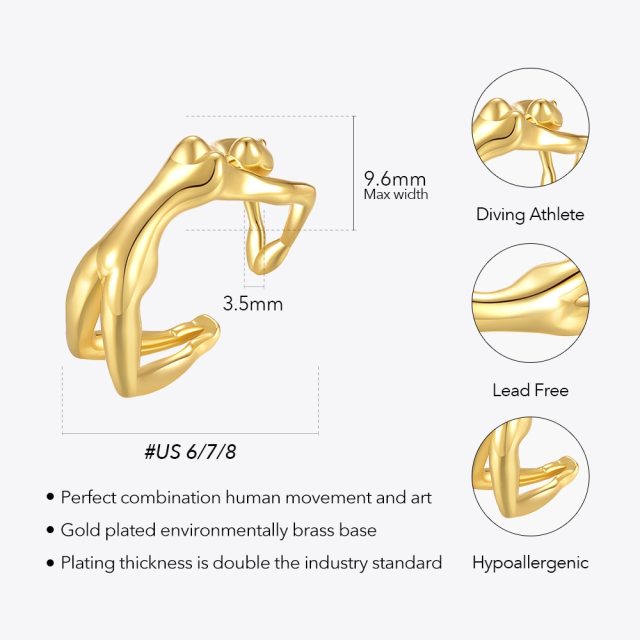 ENFASHION Human Body Rings For Women Gold Color Open Ring Fashion Jewelry 2021 Friends Gift Anillos Mujer Free Shipping R214140
