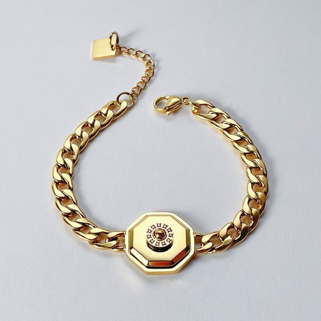 ENFASHION Unique Octagonal Compass Bracelet For Women Stainless Steel Fashion Jewelry Gold Color Chain Bracelets Party B222272