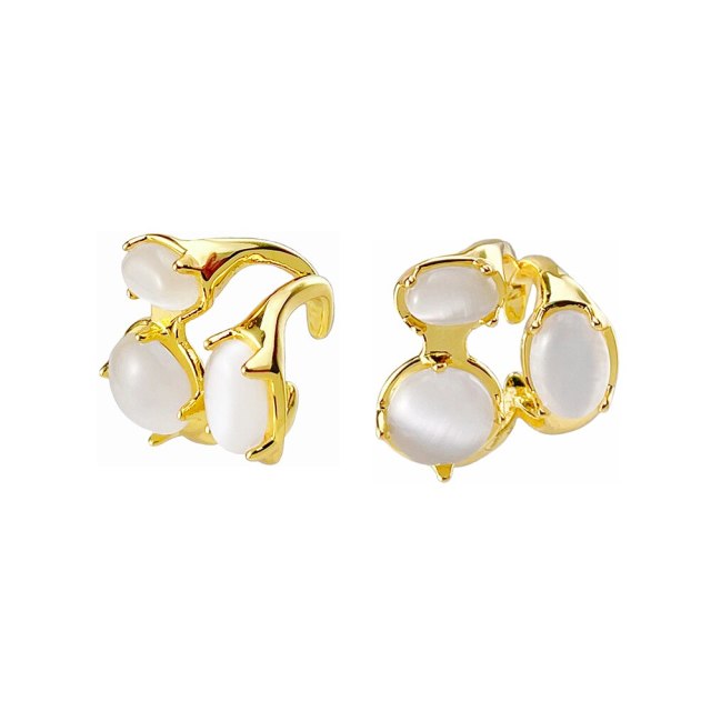 ENFASHION Opal Decorated Ear Cuff Earrings For Women Gold Color Fashion Jewelry Earring 2022 Gift Pendientes Mujer E221360