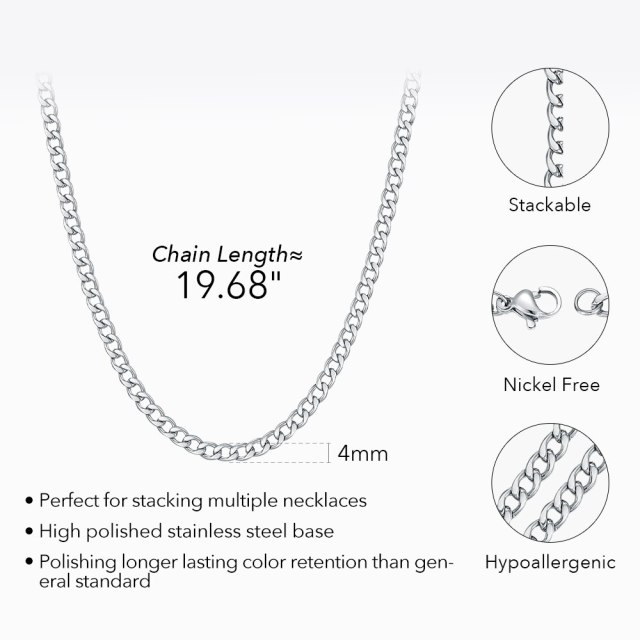ENFASHION Punk Chain Long Necklaces Set Stainless Steel Jewelry Fashion Necklace For Women 2022 Friends Gift Collier Femme