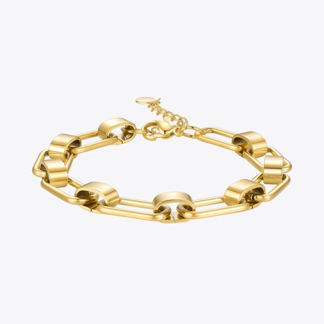 ENFASHION Trend Chain Square Bracelet For Women Gold Color Bracelets 2022 Stainless Steel Pulseras Fashion Jewelry Party B202223