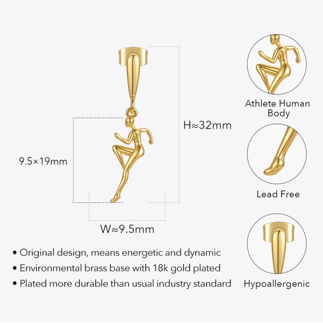 ENFASHION Original Athlete Dancer Earrings For Women Boucle Oreille Femme Korean Fashion Jewelry Gold Drop Earring Gifts E221373