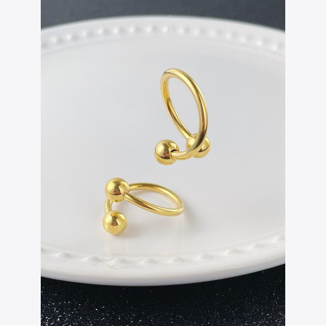 ENFASHION Gold Color Balls Ear Cuff Kolczyki Clip On Earrings Fashion Jewelry 2022 Friends Gift Wholesale Dropshipping E221383