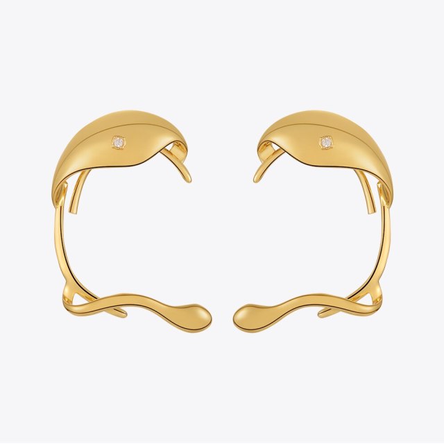 ENFASHION Irregular Clip On Earrings For Women Fashion Jewelry Party Gold Color Ear Cuff 2022 Zircons Pendientes Mujer E221386