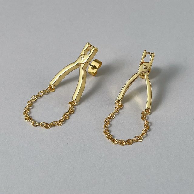 ENFASHION Hiphop Pliers Earrings For Women Aretes De Mujer Gold Color Earring Free Shipping Items Fashion Jewlery Gift E221384