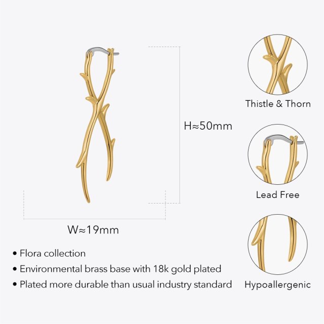ENFASHION Thistle Thorn Hoop Earrings Set For Women Free Shipping Gold Color Fashion Jewelry Pendientes Piercing Earings E221398
