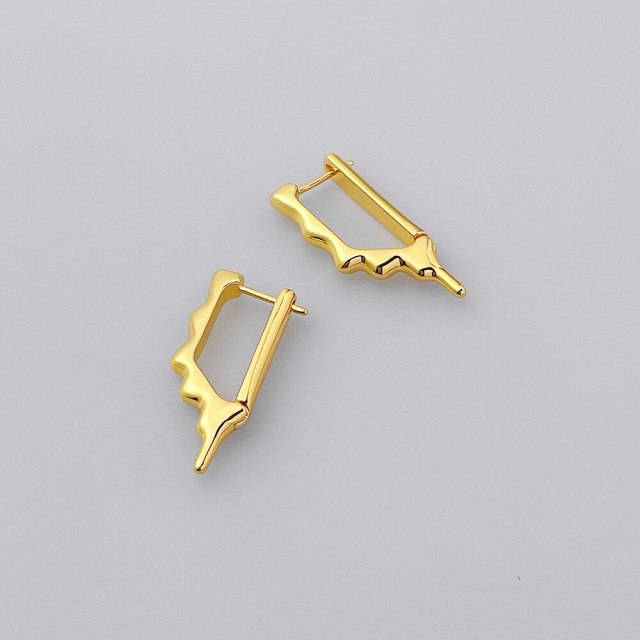 ENFASHION Melted Hoop Earrings For Women Pendientes Mujer Piercing Earings Gold Color Fashion Jewelry Birthday Gift E221400