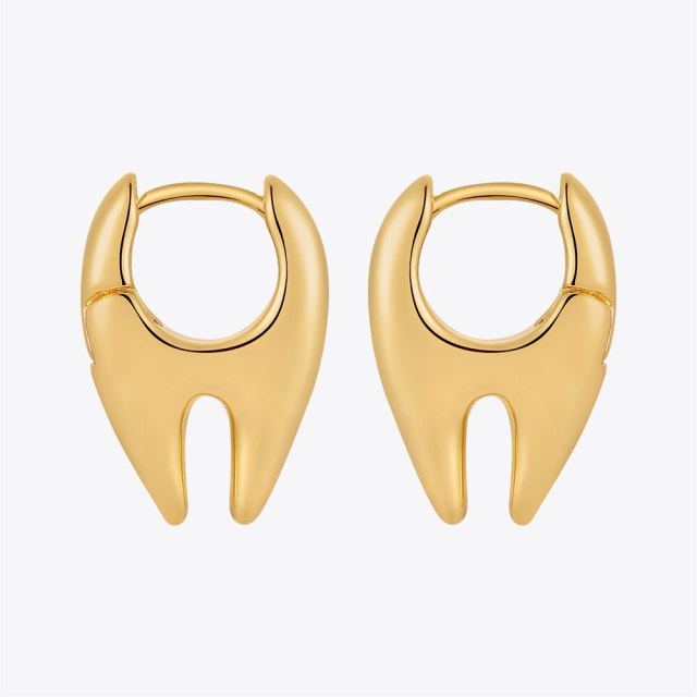 ENFASHION Hiphop Teeth Stud Earings For Women Gold Color Cute Earrings 2022 Party Fashion Jewelry Aretes De Mujer E221396