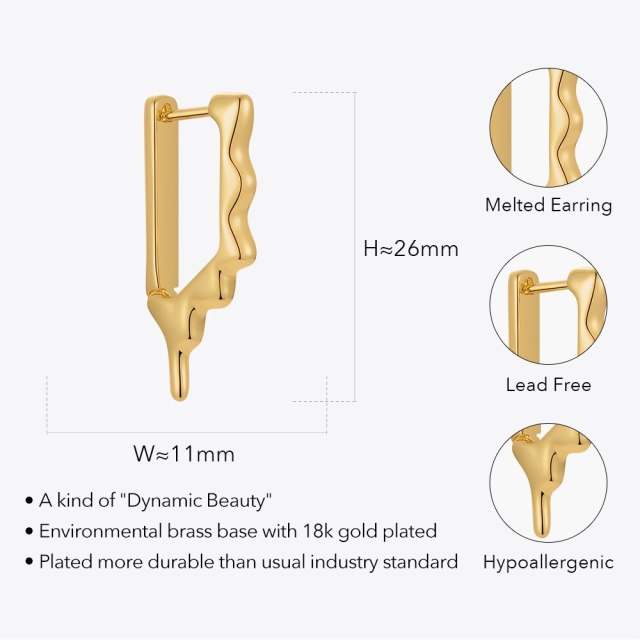 ENFASHION Melted Hoop Earrings For Women Pendientes Mujer Piercing Earings Gold Color Fashion Jewelry Birthday Gift E221400