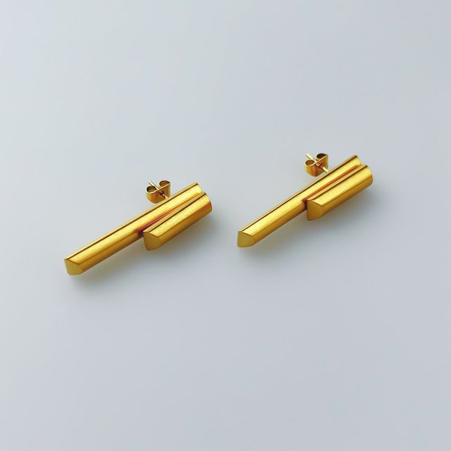 ENFASHION Vertical Geometric Stud Earings Kolczyki Stainless Steel Fashion Jewelry Gold Color Earrings For Women Christmas E1418