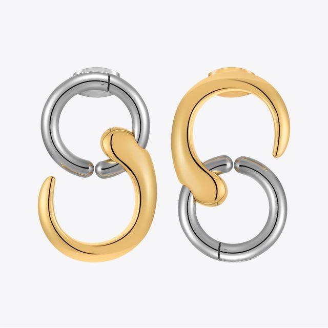 ENFASHION Piercing Round Earrings For Women Pendientes Christmas Aretes De Mujer Earings Gold Color Fashion Jewelry E221401