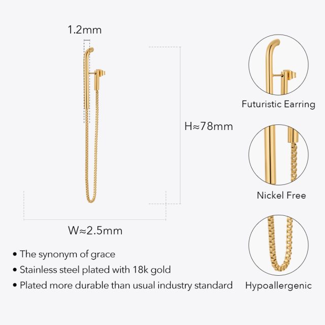 ENFASHION Piercing Drop Earrings Gold Color Earings Brincos Christmas Stainless Steel Fashion Jewelry Trending Products E221420