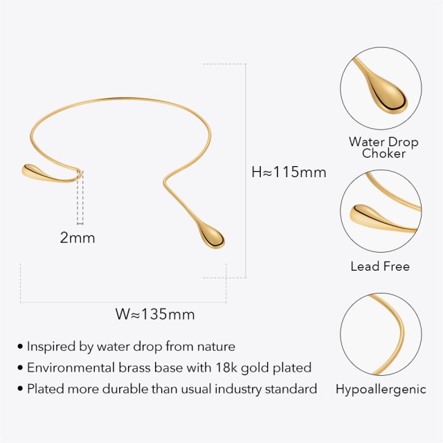 ENFASHION Water Drop Choker Necklace For Women Trending Products Necklaces Gold Color Fashion Jewelry Free Shipping Items P3317
