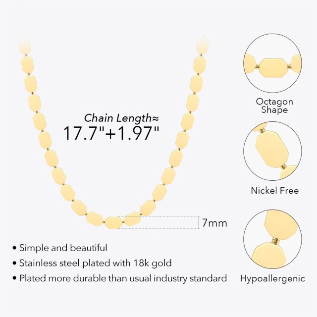 ENFASHION Octagon Necklace For Women Trending Products Collares Geometric Necklaces Stainless Steel Fashion Jewelry P213229