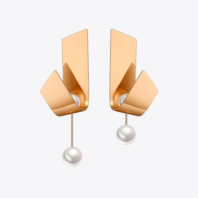 ENFASHION Trending Products Pearl Drop Earings Fashion Jewelry For Women Stainless Steel Earrings Brincos Christmas EFJ181055