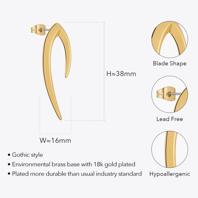 ENFASHION New In Earrings For Women Christmas Gold Color Blade Earings Piercing Pendientes Mujer Fashion Jewelry Gift E221437