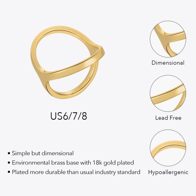 ENFASHION Dimensional Oval Ring Gold Color Anillos Mujer New In Rings Fashion Jewelry For Women Christmas Wholesale R224166