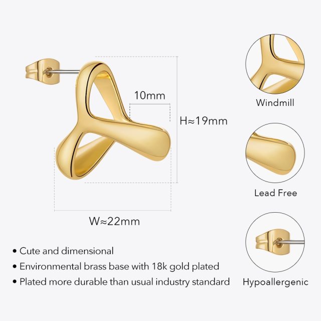 ENFASHION Windmill Stud Earrings For Women Gold Color New In Earings Fashion Jewelry Christmas Wholesale Aretes De Mujer E221440