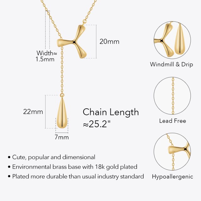 ENFASHION Windmill Drip Necklace For Women New In Gold Color Pendants Necklaces Fashion Jewelry Party Collares Para Mujer P3328