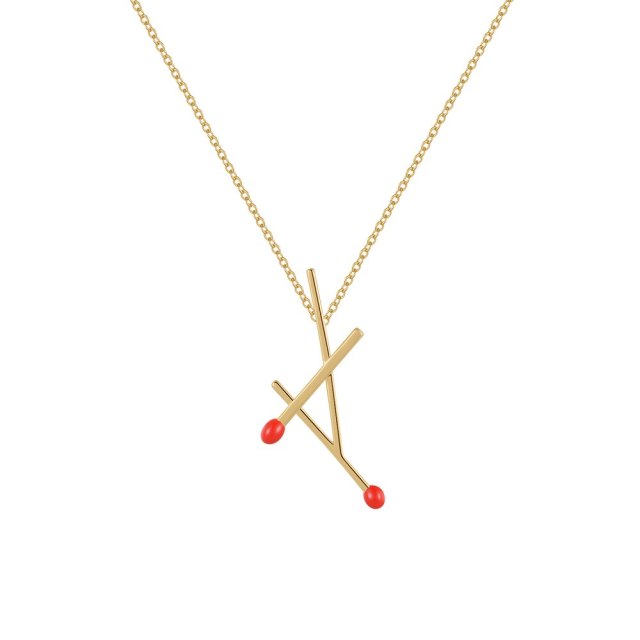 ENFASHION Matchstick Pendant Necklace For Women Gold Color Necklaces New In Fashion Jewelry Christmas Gift Collier P223353