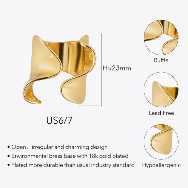 ENFASHION New In Rings For Women Open Ruffle Ring Stranger Things Anillos Mujer Gold Color Fashion Jewelry Christmas R224174
