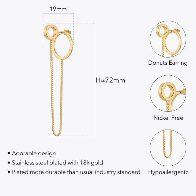 ENFASHION Donuts Drop Earrings For Women Christmas New In Earings Fashion Jewelry 2022 Stainless Steel Aretes De Mujer E221439