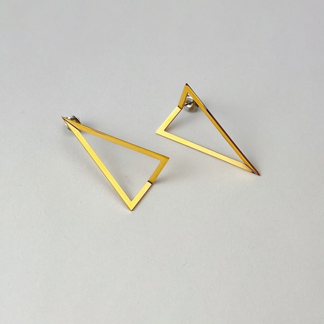 ENFASHION Hollow Triangle Earrings For Women Stainless Steel Drop Earings Aretes De Mujer Gold Color Trendy Fashion Jewelry 1460