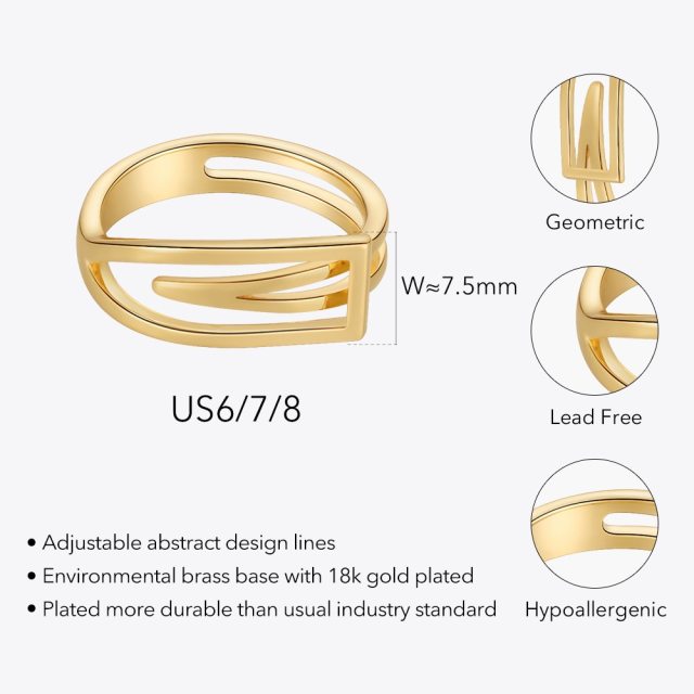 ENFASHION Geometric Rings For Women Gold Color Ring Stranger Things Anillos Mujer Fashion Jewelry 2022 Wholesale Christmas R4178