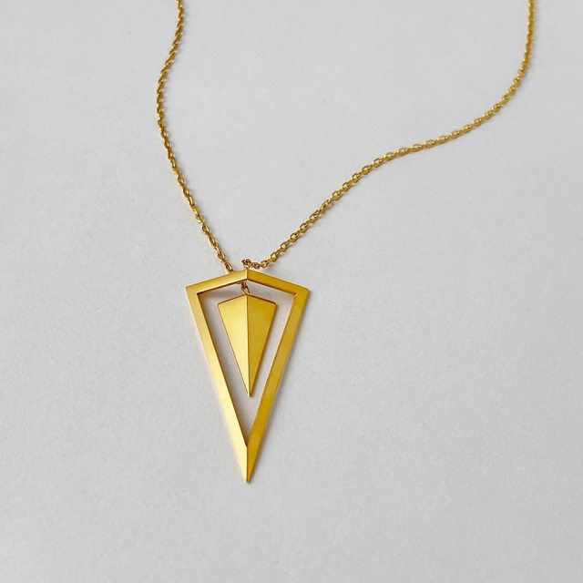 ENFASHION Triangle Pendant Necklace For Women Stainless Steel Jewelry Collares Para Mujer Gold Color Accessories Necklaces P3354