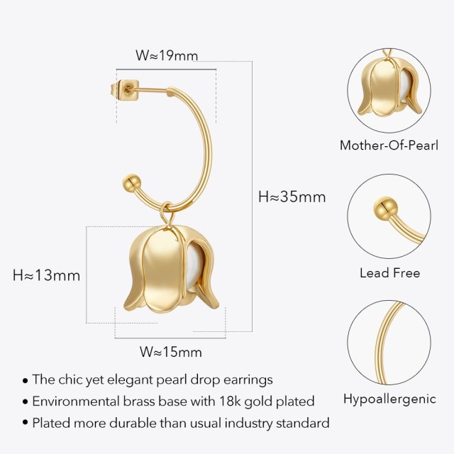 ENFASHION Fancy Pearl Drop Earring Gold Color For Women Earrings Trendy Simple Fashion Everyday Jewelry Dropshipping E231508
