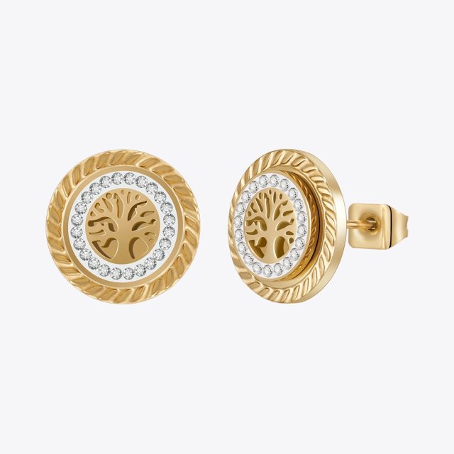 ENFASHION Aretes De Mujer Mud Zircon Series Stud Earrings For Women 18K Plated Gold In Earings Fashion Jewelry 1452 1453 1454