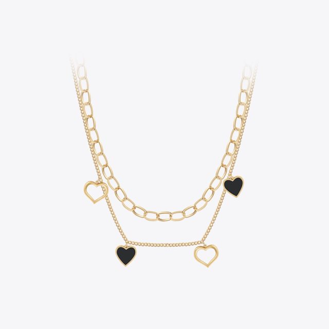 ENFASHION Para Mujer Heart Hollow Chain Necklace For Women Jewelry Necklaces 18K Plated Gold Fashion Simple Lucky Gift 233388