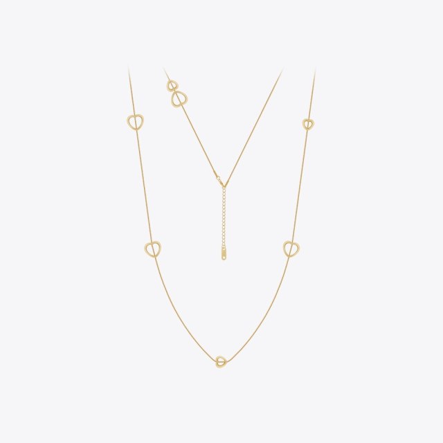 ENFASHION Para Mujer Lucky Heart Chain Necklace For Women Jewelry Necklaces 18K Plated Gold Fashion Simple Lucky Gift Party 3386