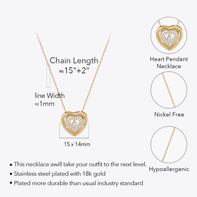 ENFASHION Para Mujer Heart Hollow Agile Pendant Necklace For Women Jewelry Necklaces 18K Plated Gold Fashion Simple Gift P233398