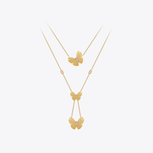 ENFASHION Para Mujer Butterfly Necklace With Zircon For Women Jewelry Necklaces 18K Plated Gold Fashion Cute Party Gift P223319