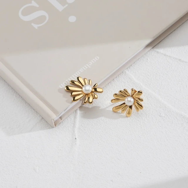 ENFASHION Aretes De Mujer Pearl Fireworks Stud Earrings For Women 18K Plated Gold  Fashion Jewelry Daily Office Birthday E231463