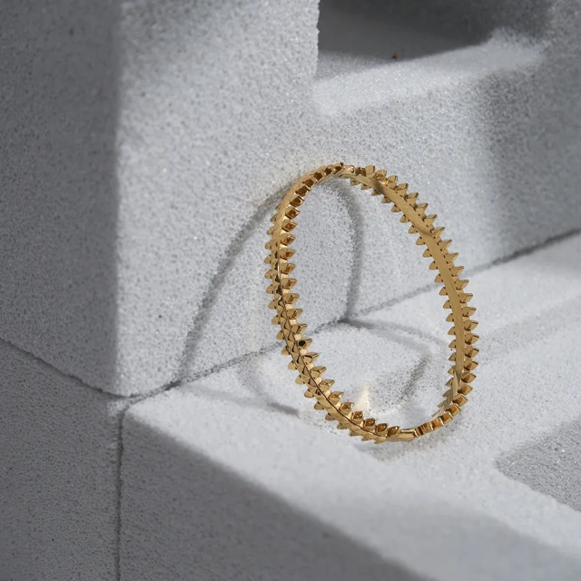 ENFASHION Bohemian Pyramid Bangle For Women's Pulseras 18K  Plated Gold Bracelet Trendy Romantic Jewelry Valentine Day B232368