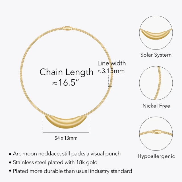 ENFASHION Solar System Arc Moon Elasticity Necklace For Women  Para Mujer Jewelry Necklaces 18K Plated Gold Fashion Gift P233410